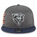 Men's Chicago Bears New Era Heather Gray/Navy 2018 NFL Sideline Home Graphite 9FIFTY Snapback Adjustable Hat 3058623